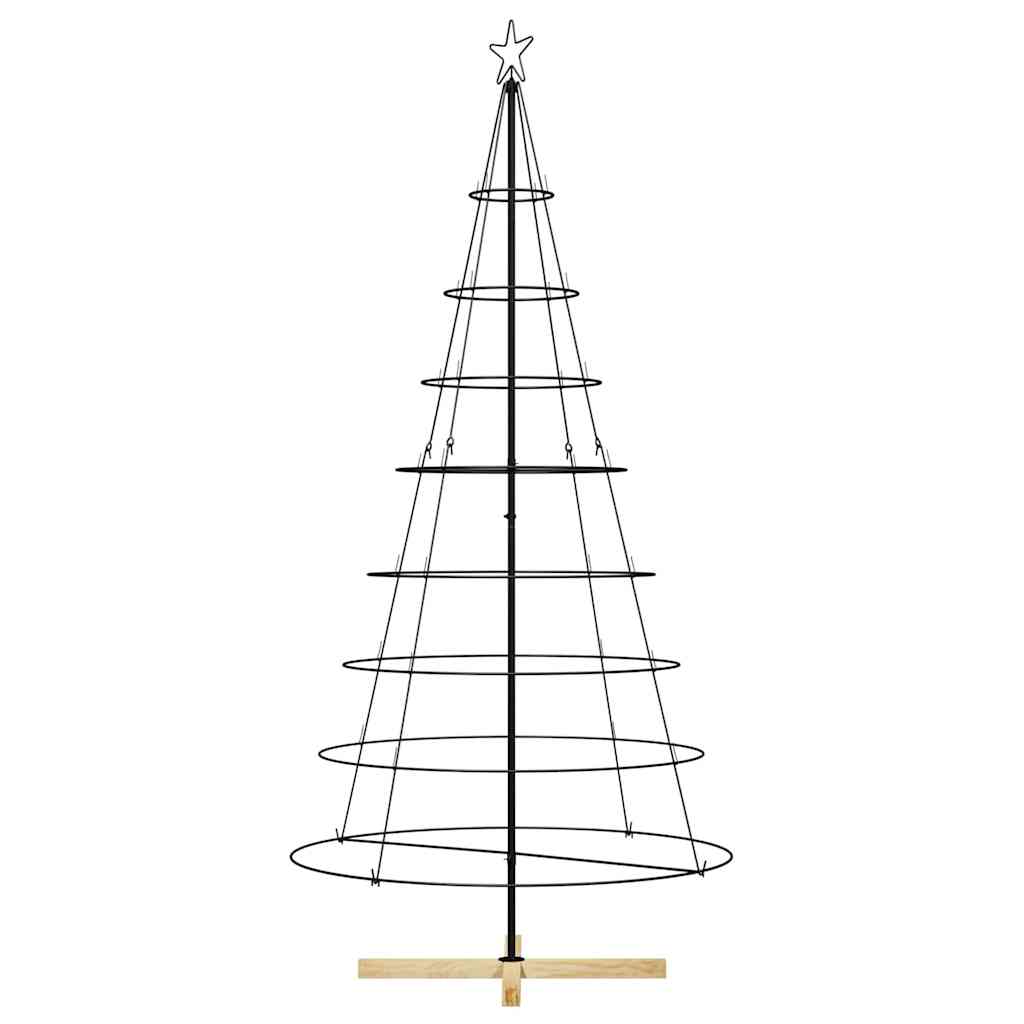 vidaXL Metal Christmas Tree KUOPIO 210 cm Steel Black