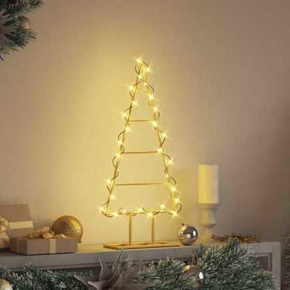 vidaXL Metal Christmas Tree with Stand Gold 60 cm Powder-coated steel