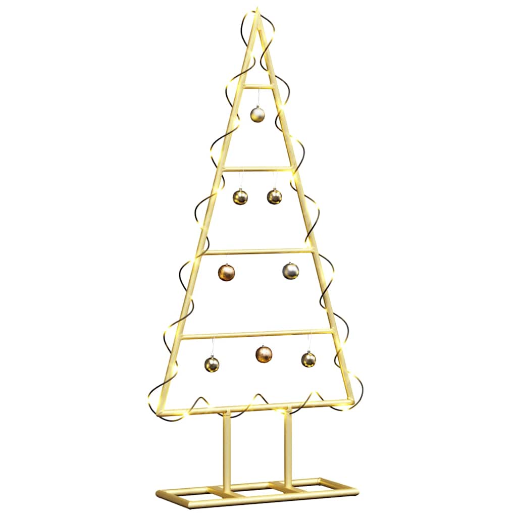 vidaXL Metal Christmas Tree with Stand Gold 60 cm Powder-coated steel