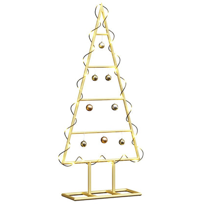 vidaXL Metal Christmas Tree with Stand Gold 60 cm Powder-coated steel
