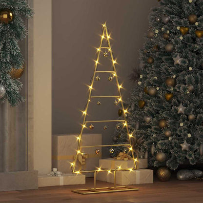 vidaXL Metal Christmas Tree with Stand Gold 90 cm Powder-coated steel