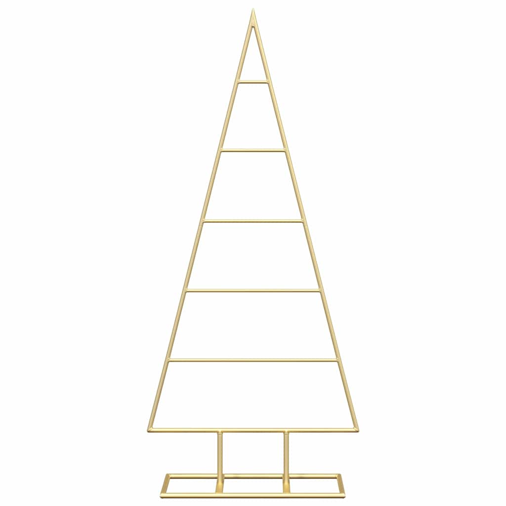 vidaXL Metal Christmas Tree with Stand Gold 90 cm Powder-coated steel