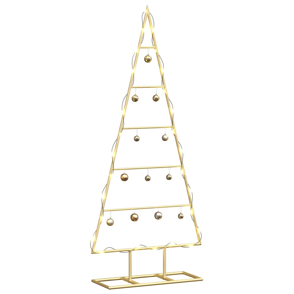 vidaXL Metal Christmas Tree with Stand Gold 90 cm Powder-coated steel