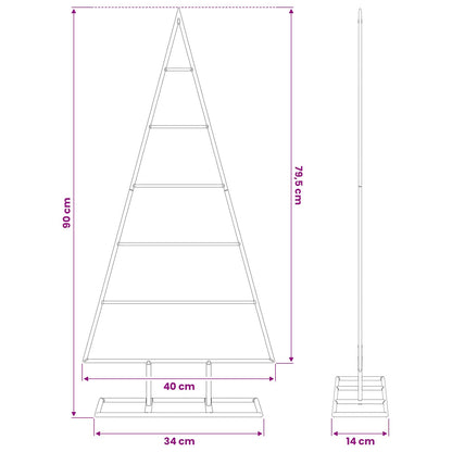 vidaXL Metal Christmas Tree Gold 90 cm Powder-coated steel