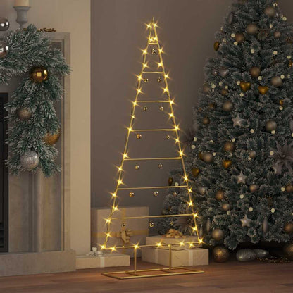 vidaXL Metal Christmas Tree with Stand Gold 125 cm Powder-coated steel