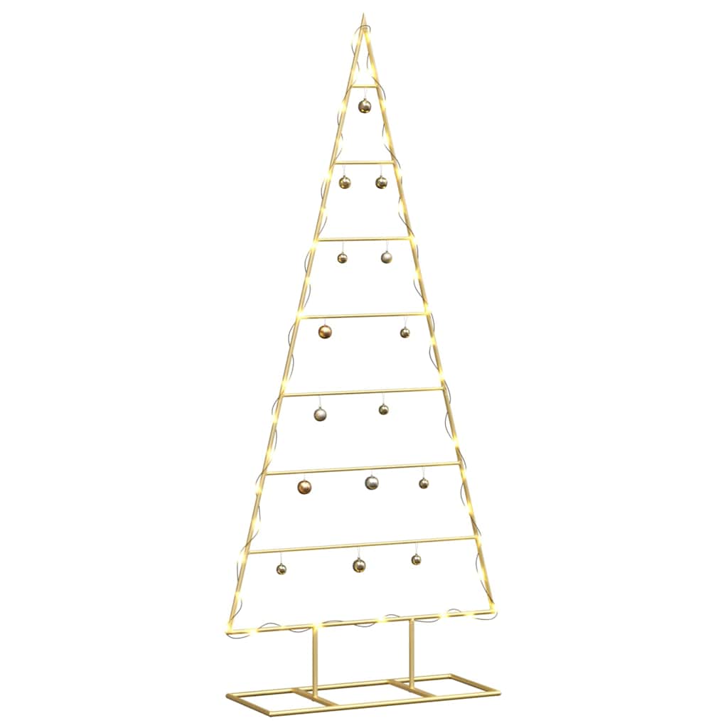 vidaXL Metal Christmas Tree with Stand Gold 125 cm Powder-coated steel