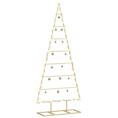 vidaXL Metal Christmas Tree with Stand Gold 125 cm Powder-coated steel