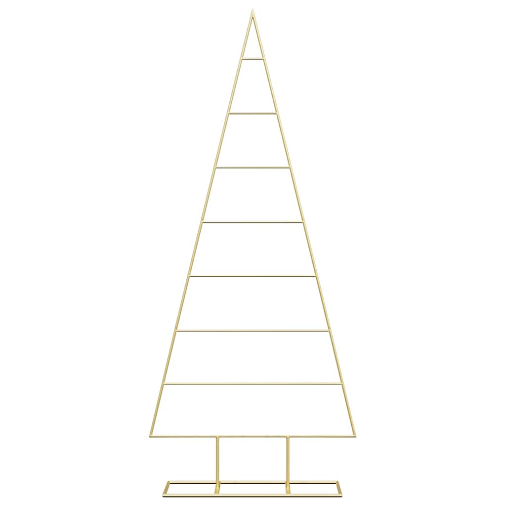 vidaXL Metal Christmas Tree with Stand Gold 150 cm Powder-coated steel