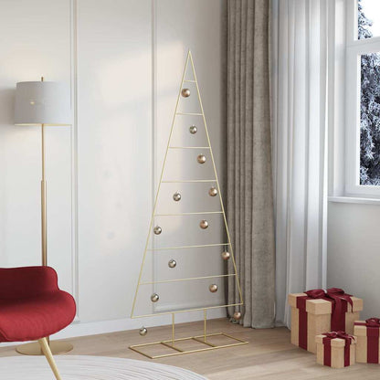 vidaXL Metal Christmas Tree with Stand Gold 181 cm Powder-coated steel