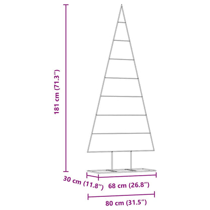 vidaXL Metal Christmas Tree with Stand Gold 181 cm Powder-coated steel