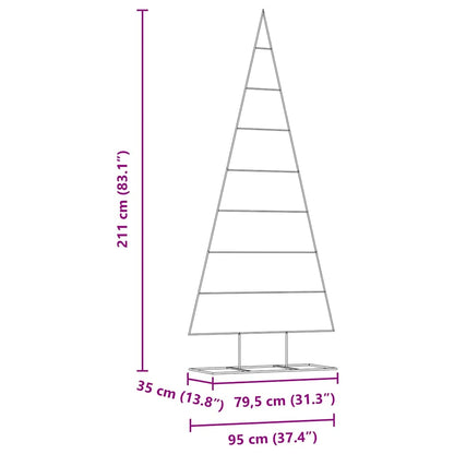 vidaXL Metal Christmas Tree with Stand Gold 211 cm Powder-coated steel