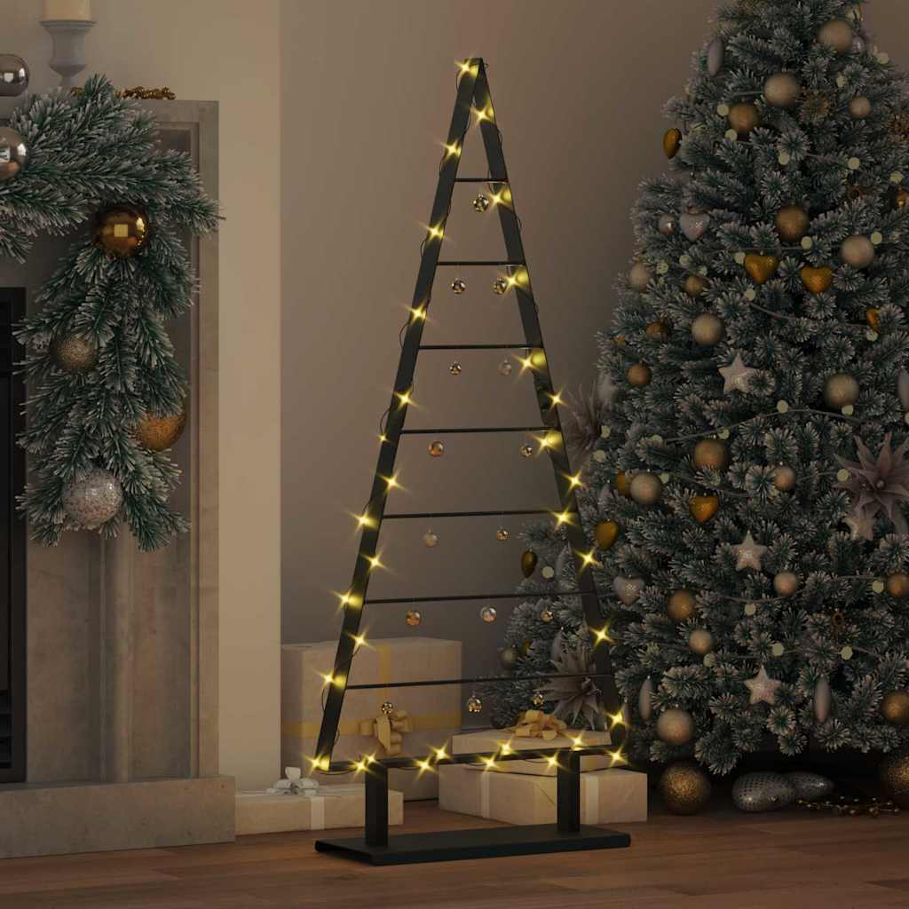 vidaXL Metal Christmas Tree with Stand Black 125.5 cm Steel