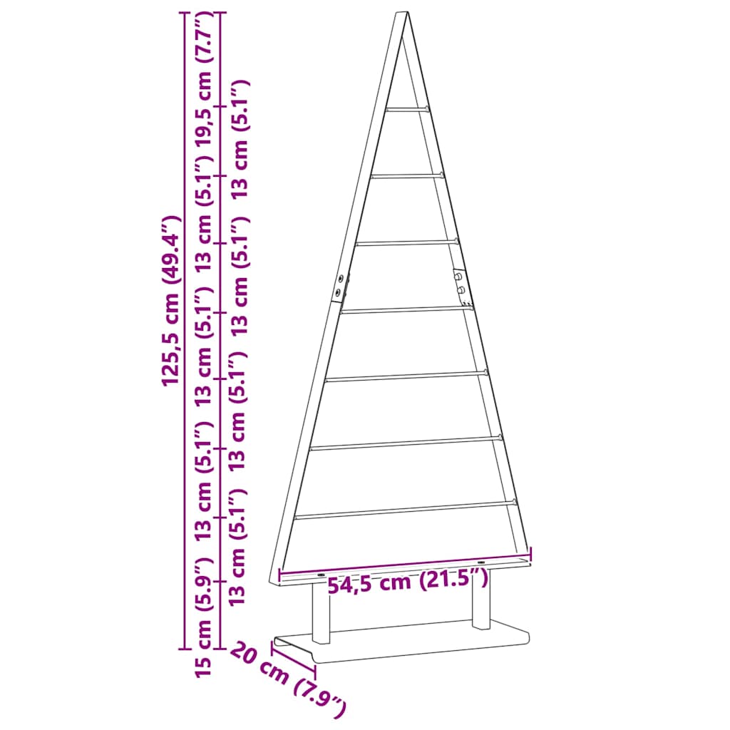 vidaXL Metal Christmas Tree with Stand Black 125.5 cm Steel