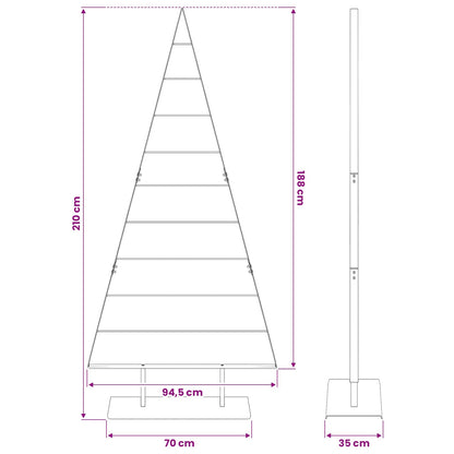 vidaXL Metal Christmas Tree with Stand Black 210 cm Steel