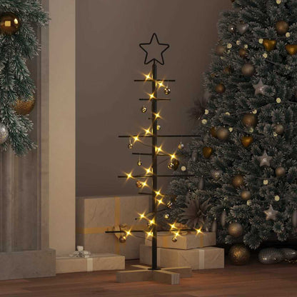 vidaXL Metal Christmas Tree with Stand Black 89 cm Powder-coated steel