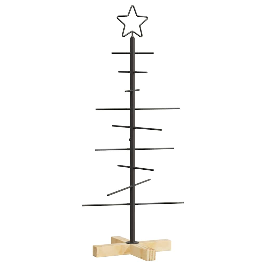vidaXL Metal Christmas Tree with Stand Black 89 cm Powder-coated steel