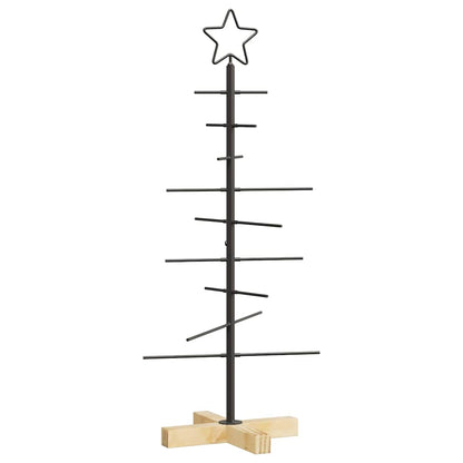 vidaXL Metal Christmas Tree with Stand Black 89 cm Powder-coated steel