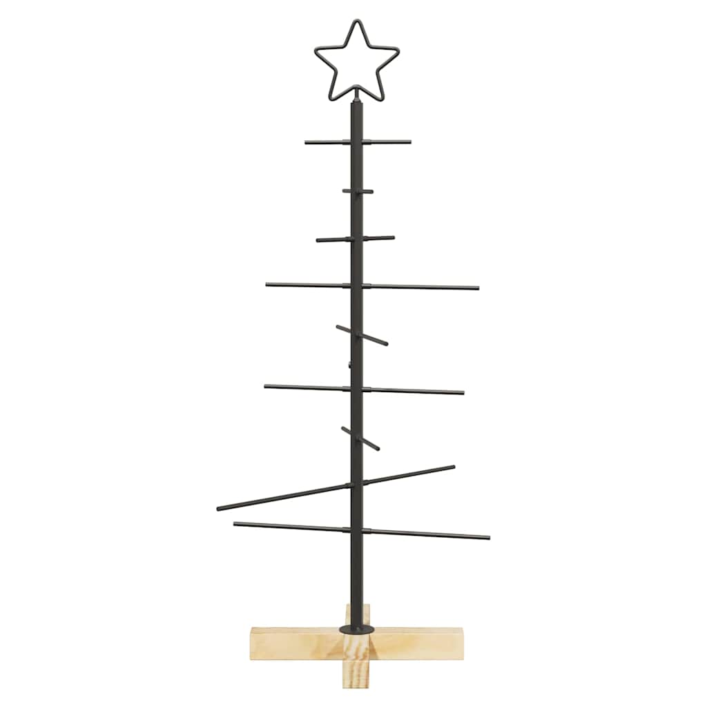 vidaXL Metal Christmas Tree with Stand Black 89 cm Powder-coated steel
