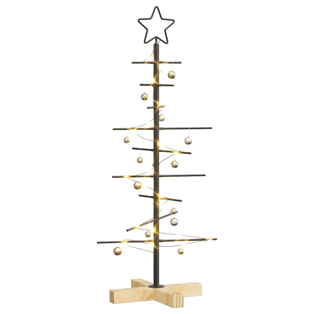 vidaXL Metal Christmas Tree with Stand Black 89 cm Powder-coated steel