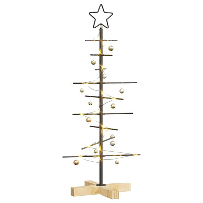 vidaXL Metal Christmas Tree with Stand Black 89 cm Powder-coated steel