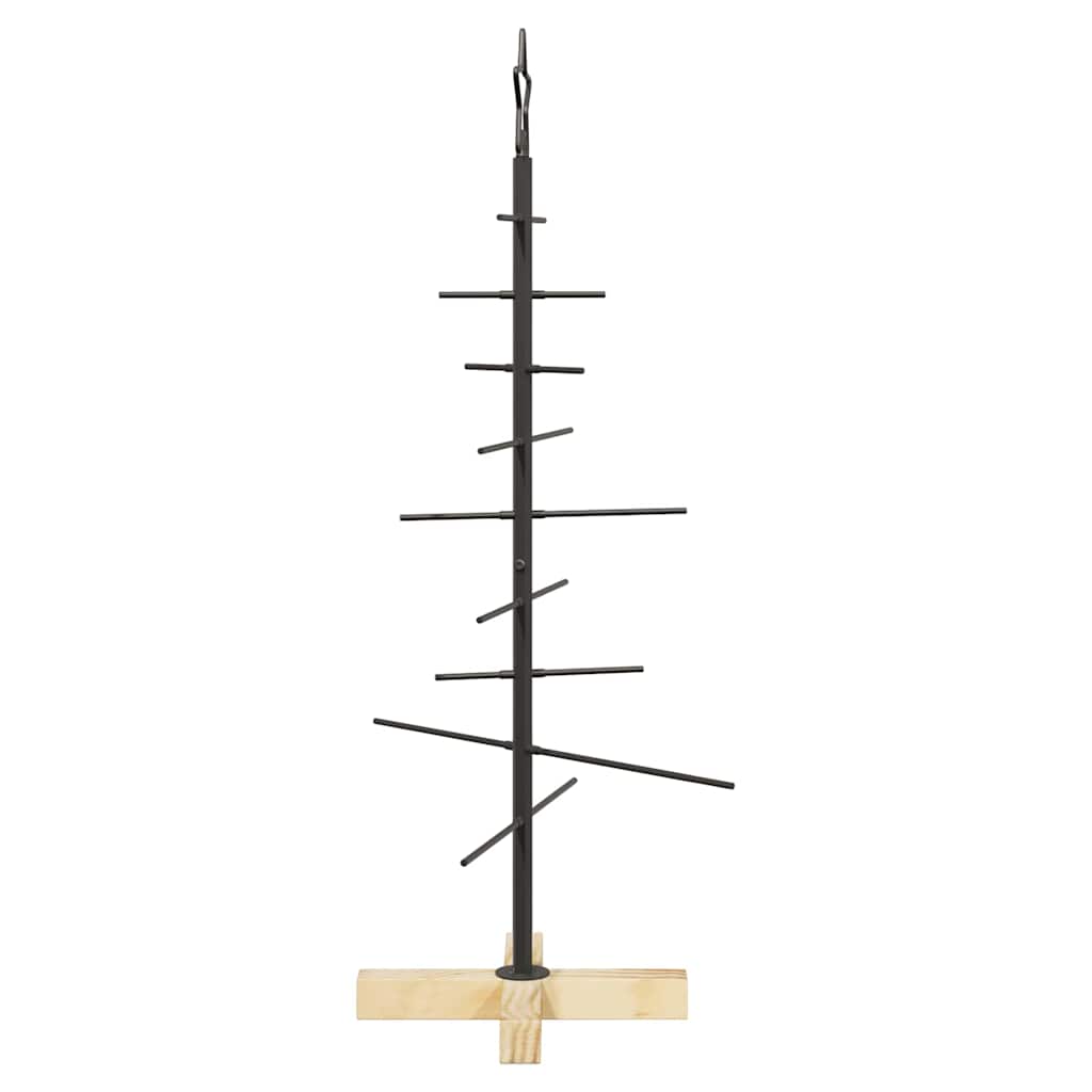 vidaXL Metal Christmas Tree with Stand Black 89 cm Powder-coated steel