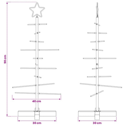 vidaXL Metal Christmas Tree Black 89 cm Powder-coated steel