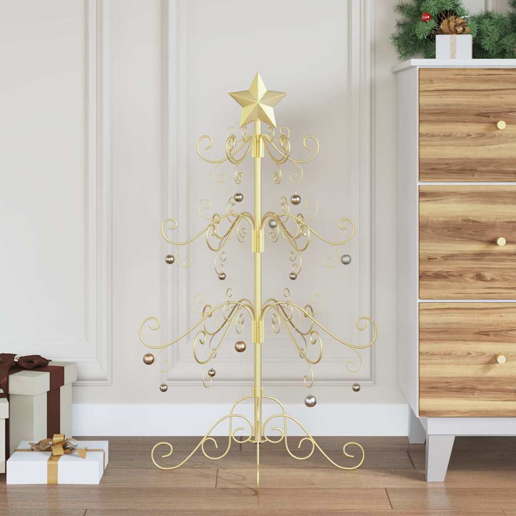 vidaXL Metal Christmas Tree Gold 90 cm Powder-coated Steel