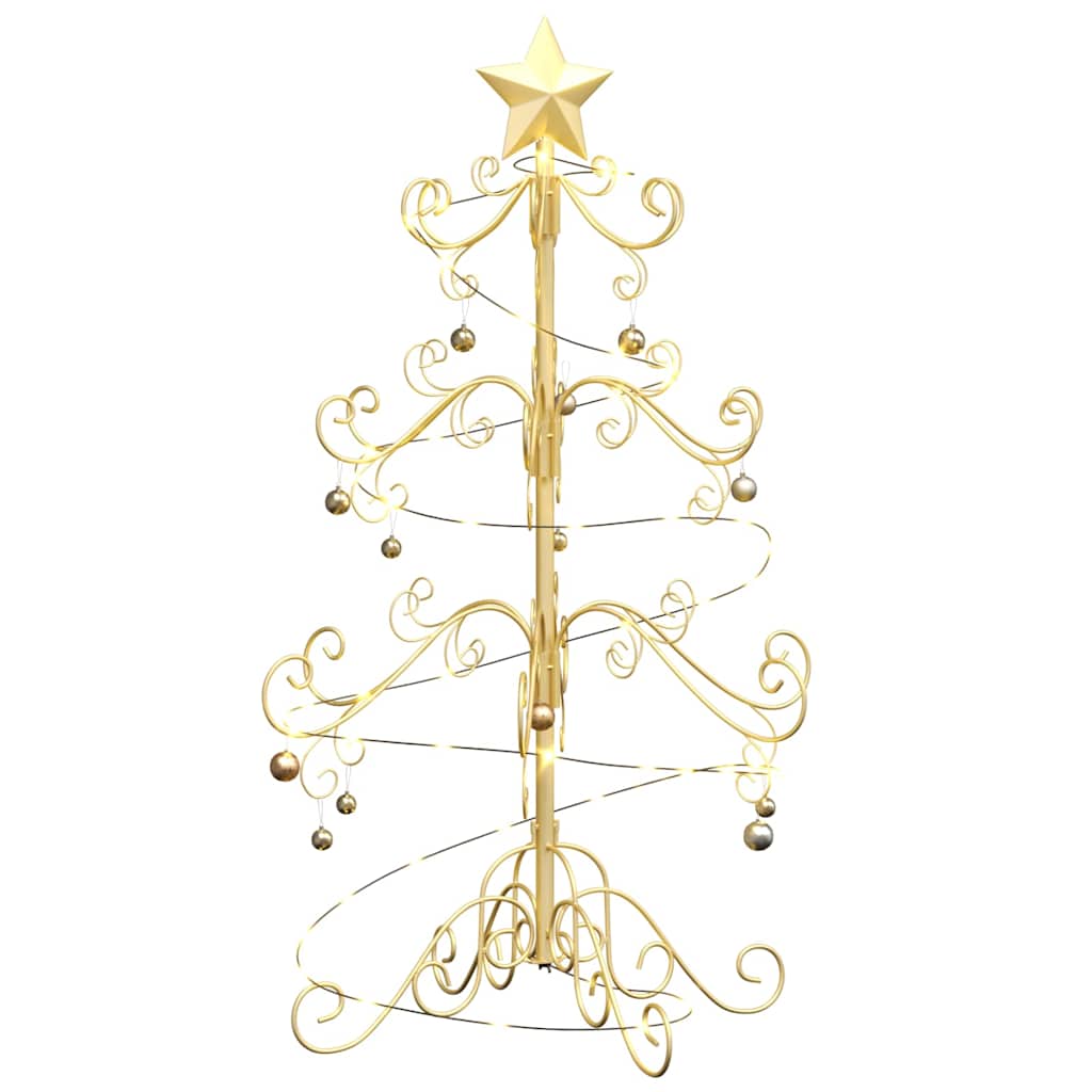 vidaXL Metal Christmas Tree Gold 90 cm Powder-coated Steel