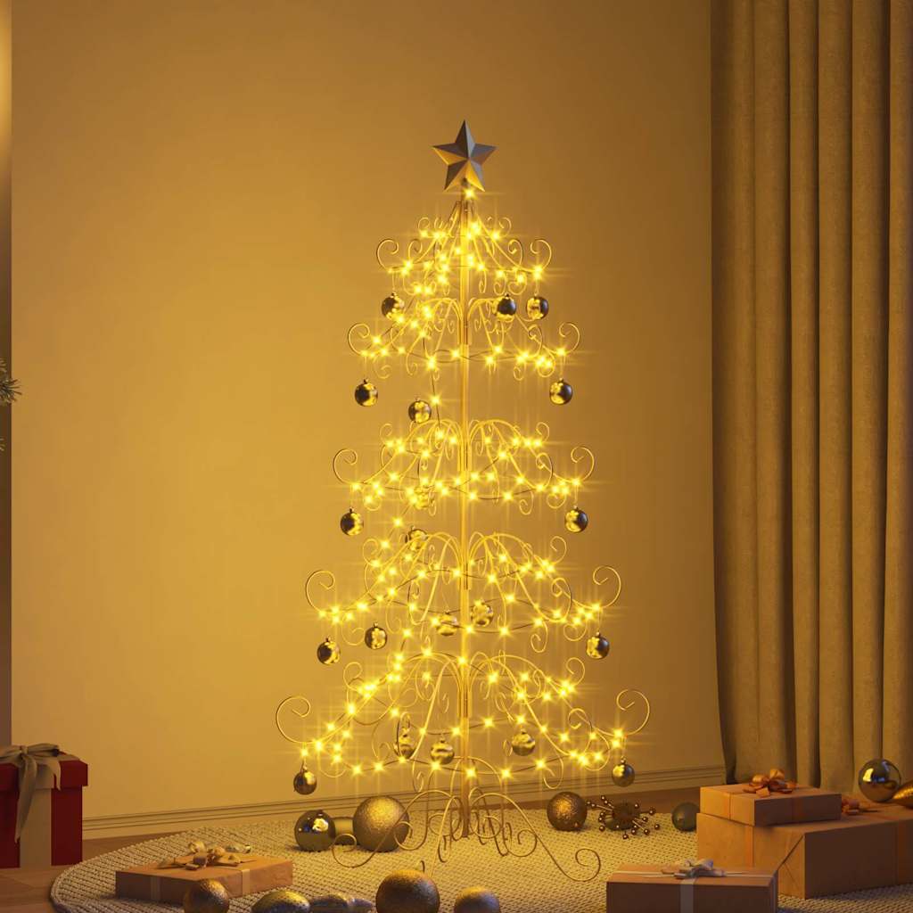 vidaXL Metal Christmas Tree Gold 150 cm Powder-coated Steel
