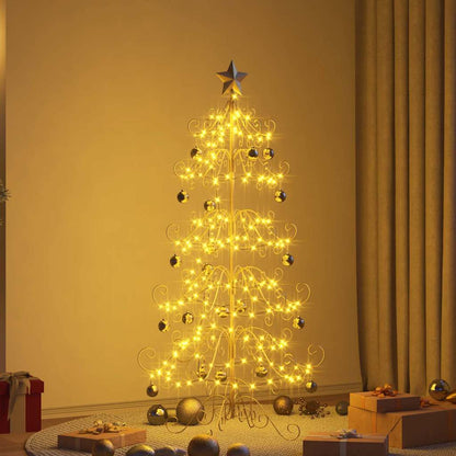 vidaXL Metal Christmas Tree Gold 150 cm Powder-coated Steel
