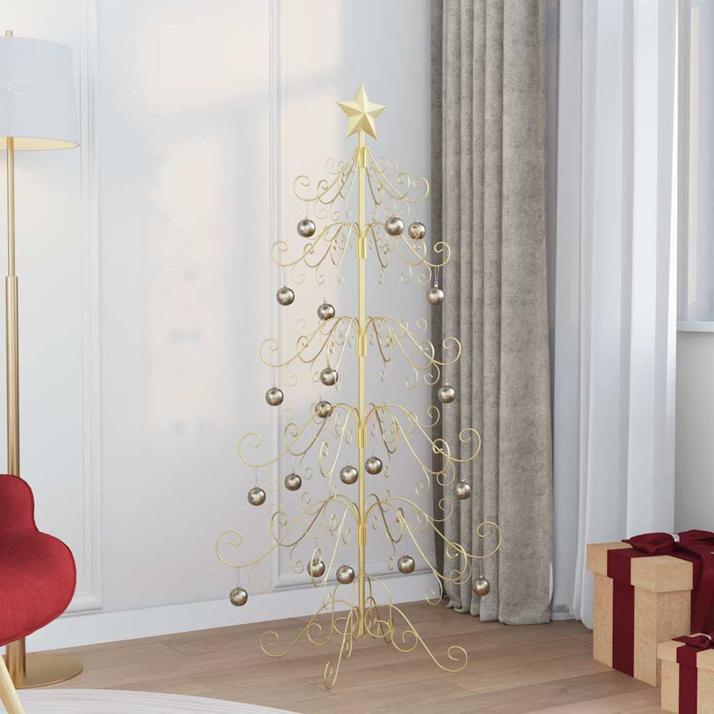 vidaXL Metal Christmas Tree Gold 150 cm Powder-coated Steel