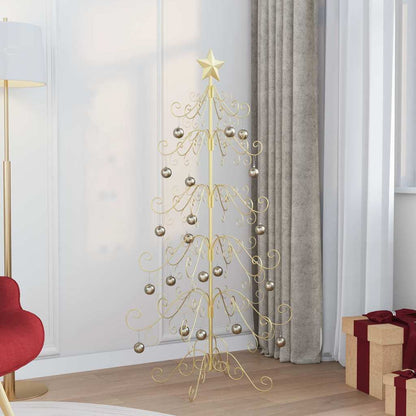 vidaXL Metal Christmas Tree Gold 150 cm Powder-coated Steel