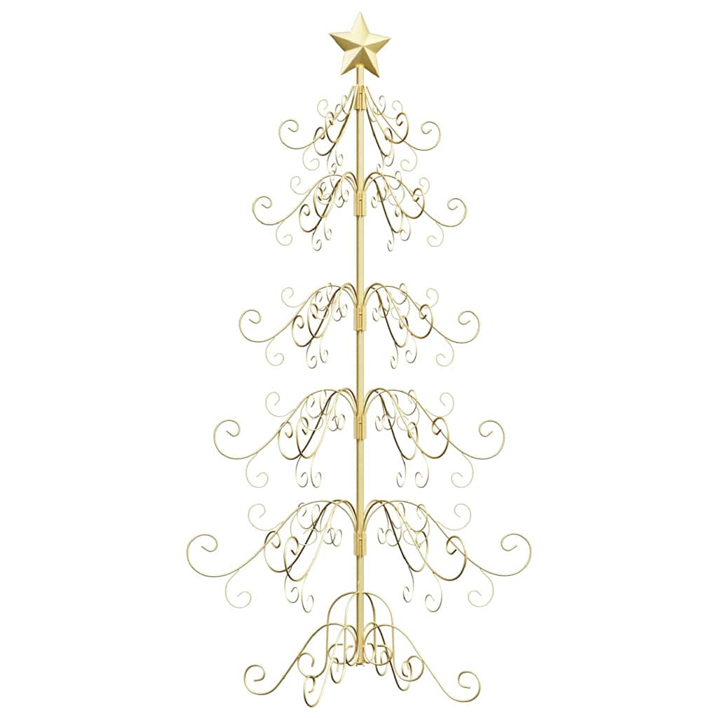 vidaXL Metal Christmas Tree Gold 150 cm Powder-coated Steel