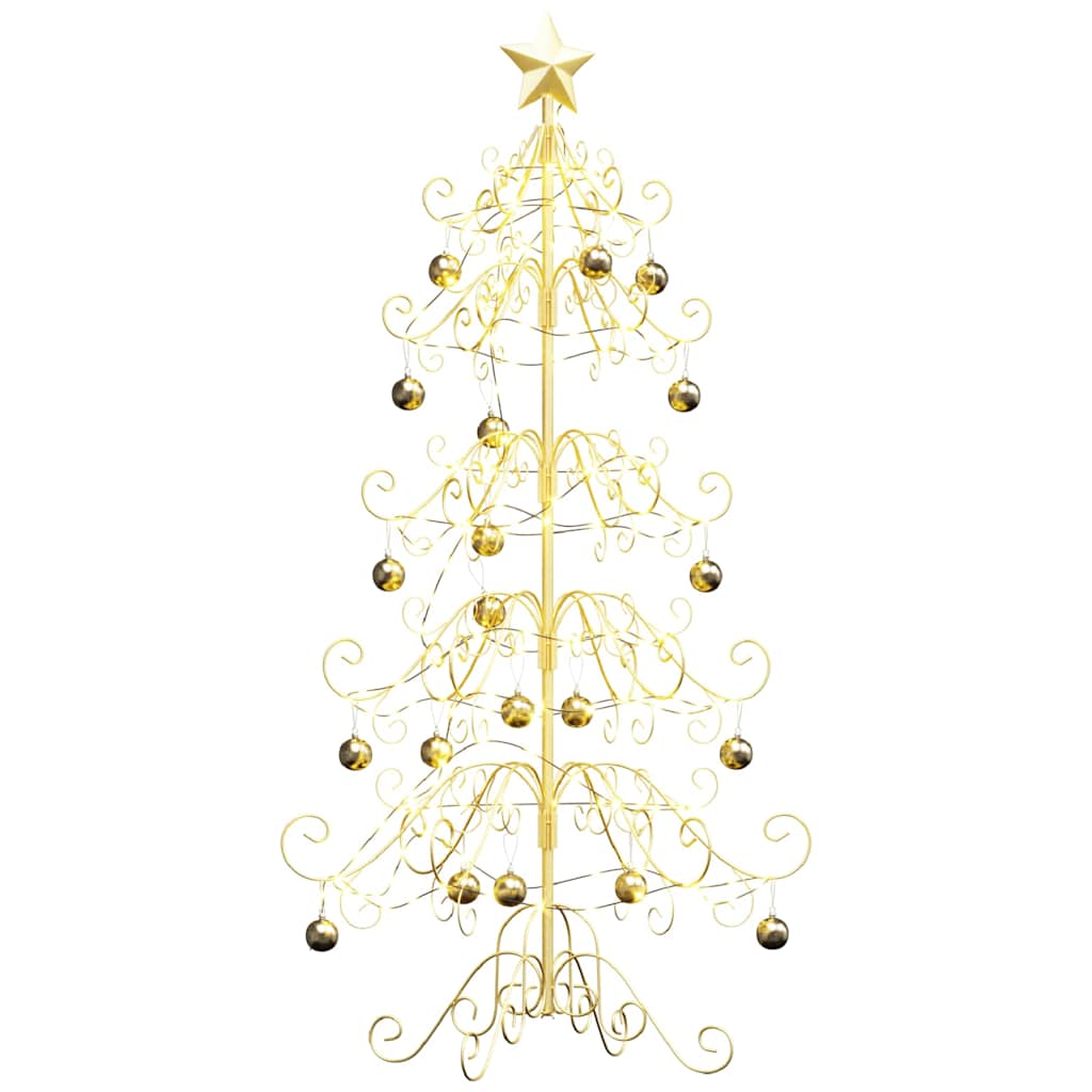 vidaXL Metal Christmas Tree Gold 150 cm Powder-coated Steel