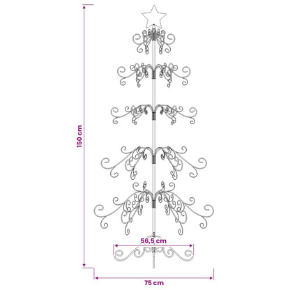 vidaXL Metal Christmas Tree Gold 150 cm Powder-coated Steel