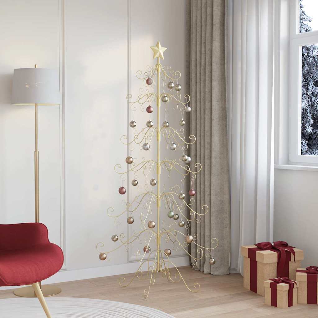 vidaXL Metal Christmas Tree Gold 180 cm Powder-coated Steel