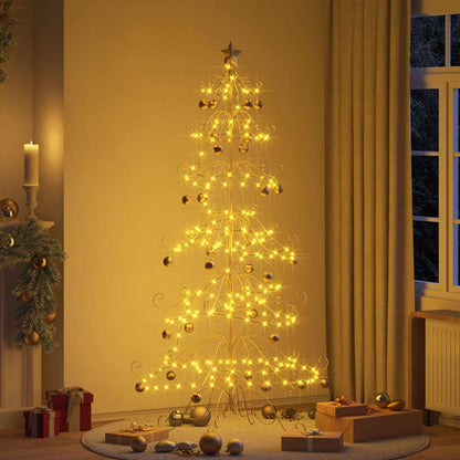 vidaXL Metal Christmas Tree Gold 215 cm Powder-coated Steel