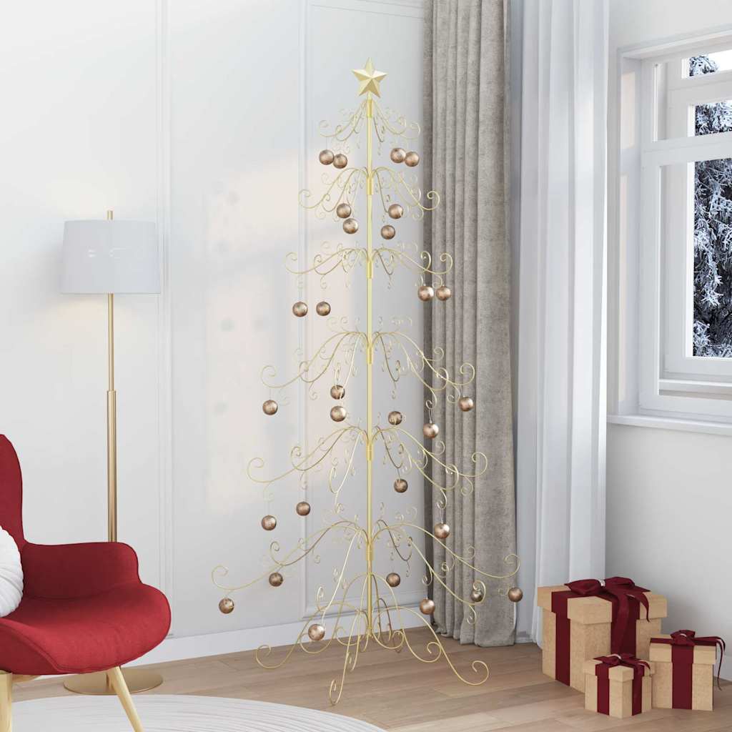 vidaXL Metal Christmas Tree Gold 215 cm Powder-coated Steel