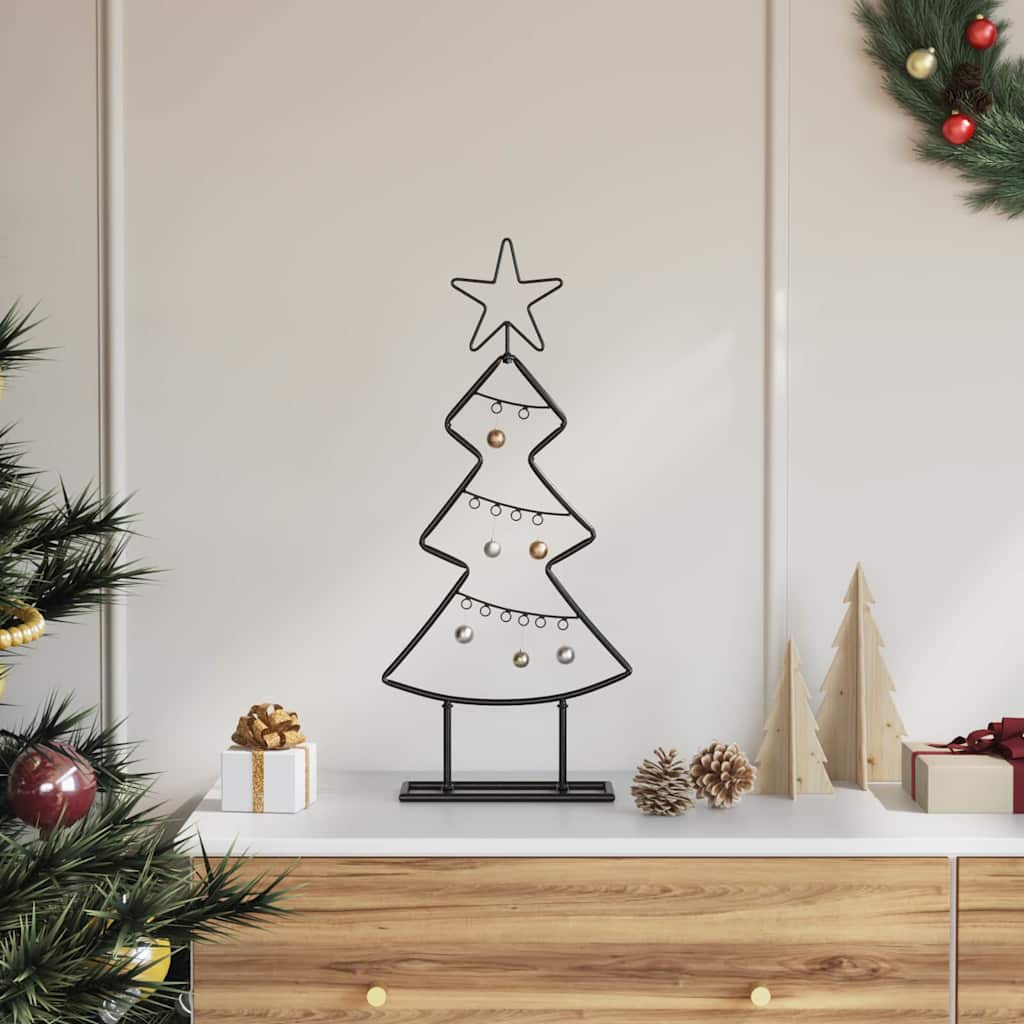vidaXL Metal Christmas Tree with Stand Black 60 cm Steel