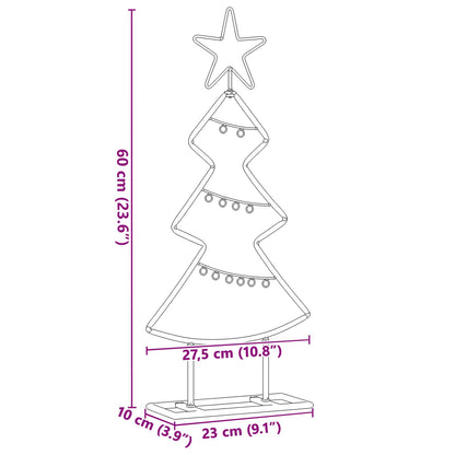 vidaXL Metal Christmas Tree with Stand Black 60 cm Steel