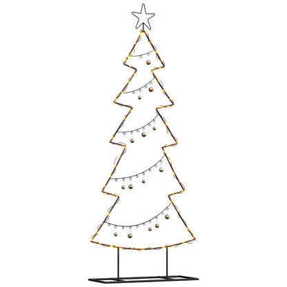 vidaXL Metal Christmas Tree with Stand Black 150 cm Steel