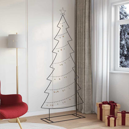 vidaXL Metal Christmas Tree Black 210 cm Steel