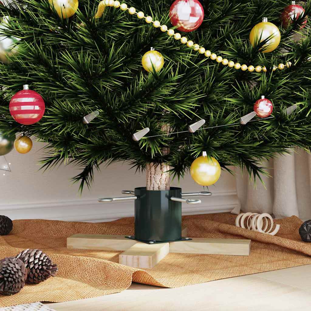 vidaXL Christmas Tree Stand 1.73 Green 50 x 50 x 16 cm Solid Pine Wood