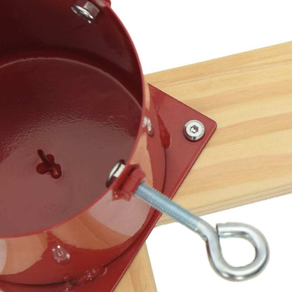 vidaXL Christmas Tree Stand 1.73 Red 50 x 50 x 16 cm Solid Pine Wood