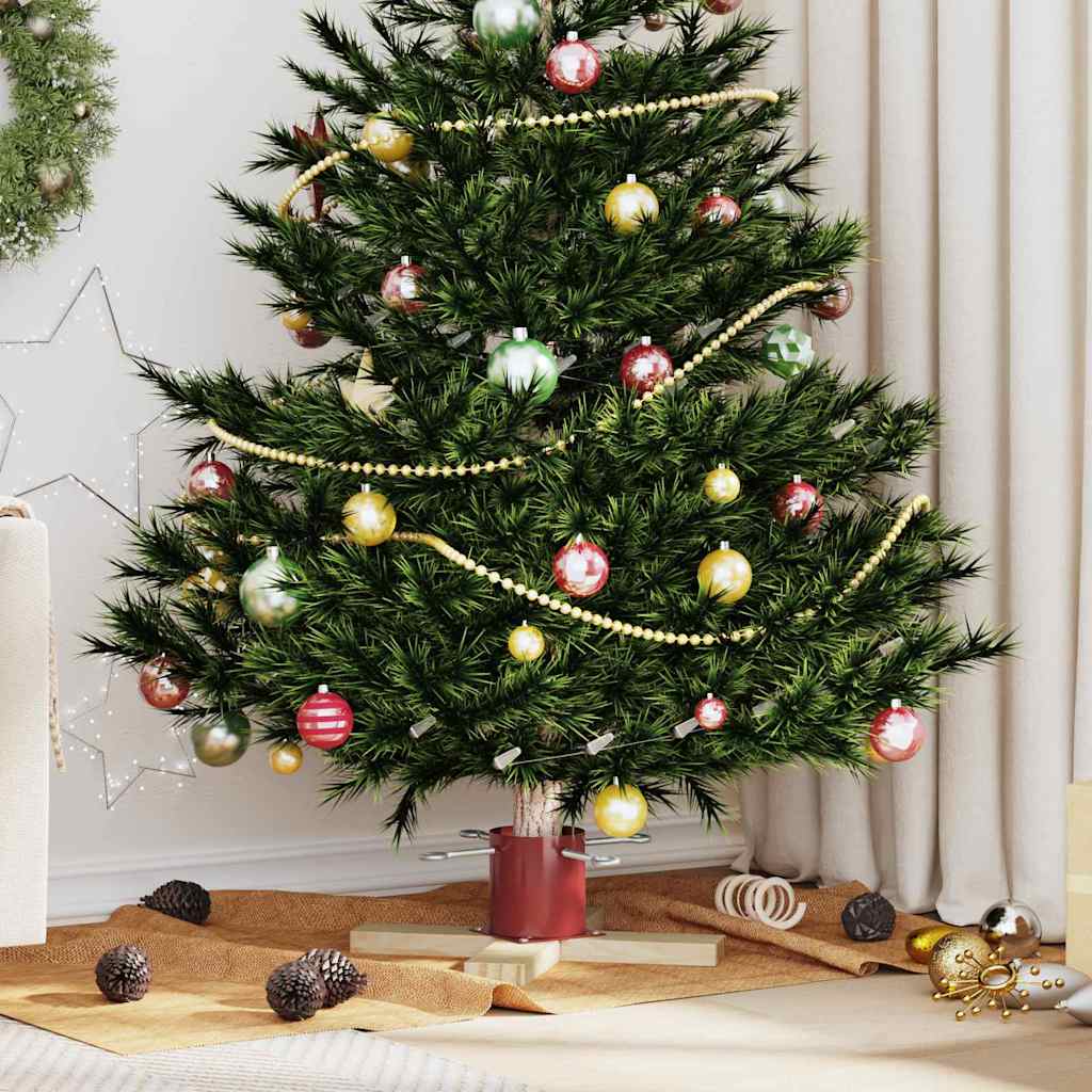 vidaXL Christmas Tree Stand 1.73 Red 50 x 50 x 16 cm Solid Pine Wood