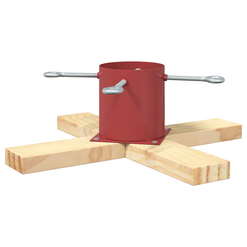 vidaXL Christmas Tree Stand 1.73 Red 50 x 50 x 16 cm Solid Pine Wood