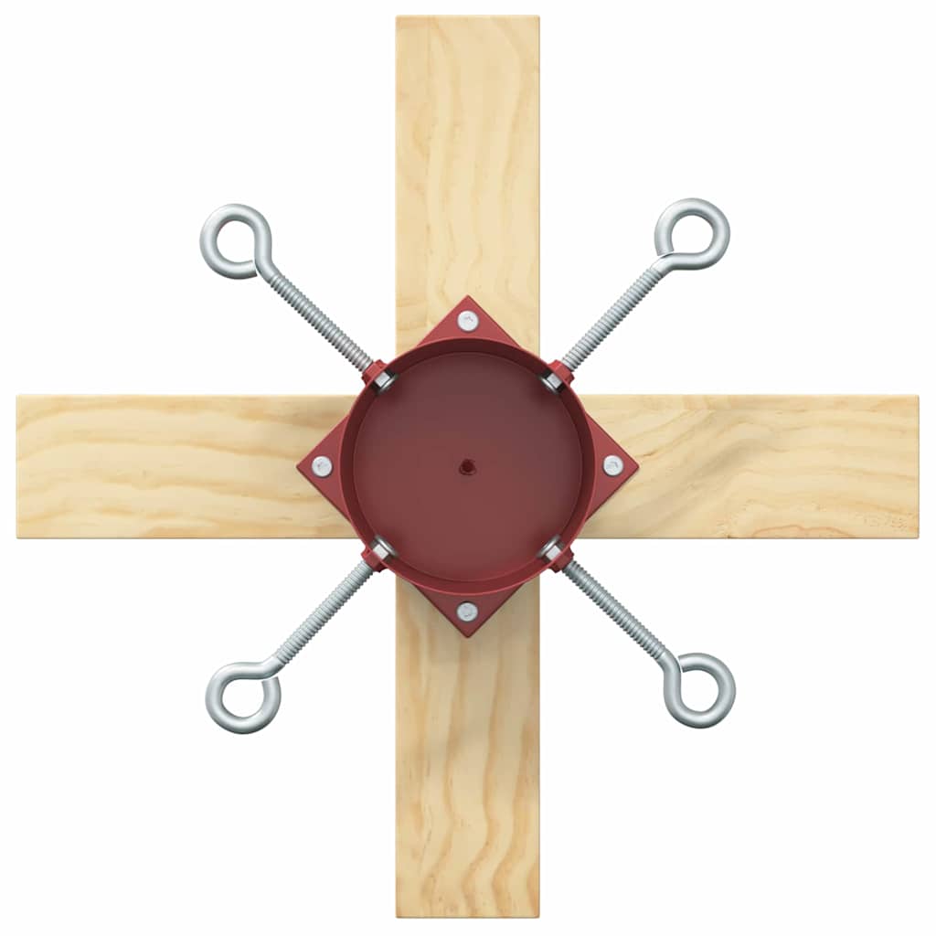 vidaXL Christmas Tree Stand 1.73 Red 50 x 50 x 16 cm Solid Pine Wood