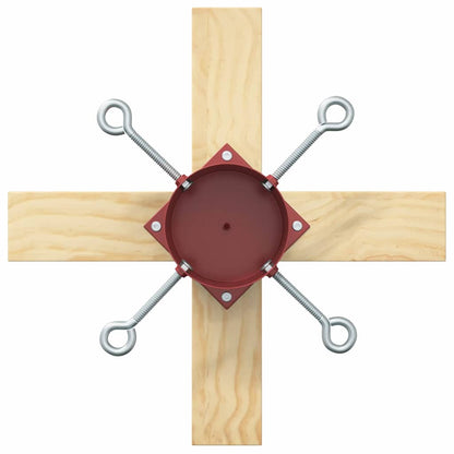 vidaXL Christmas Tree Stand 1.73 Red 50 x 50 x 16 cm Solid Pine Wood