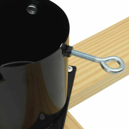 vidaXL Christmas Tree Stand 1.73 Black 50 x 50 x 16 cm Solid Pine Wood