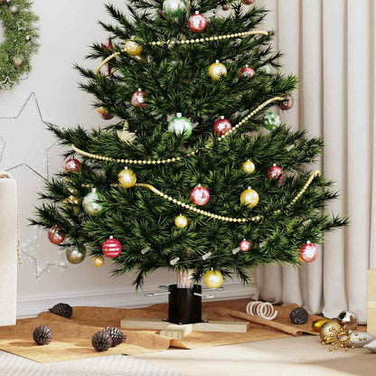 vidaXL Christmas Tree Stand 1.73 Black 50 x 50 x 16 cm Solid Pine Wood